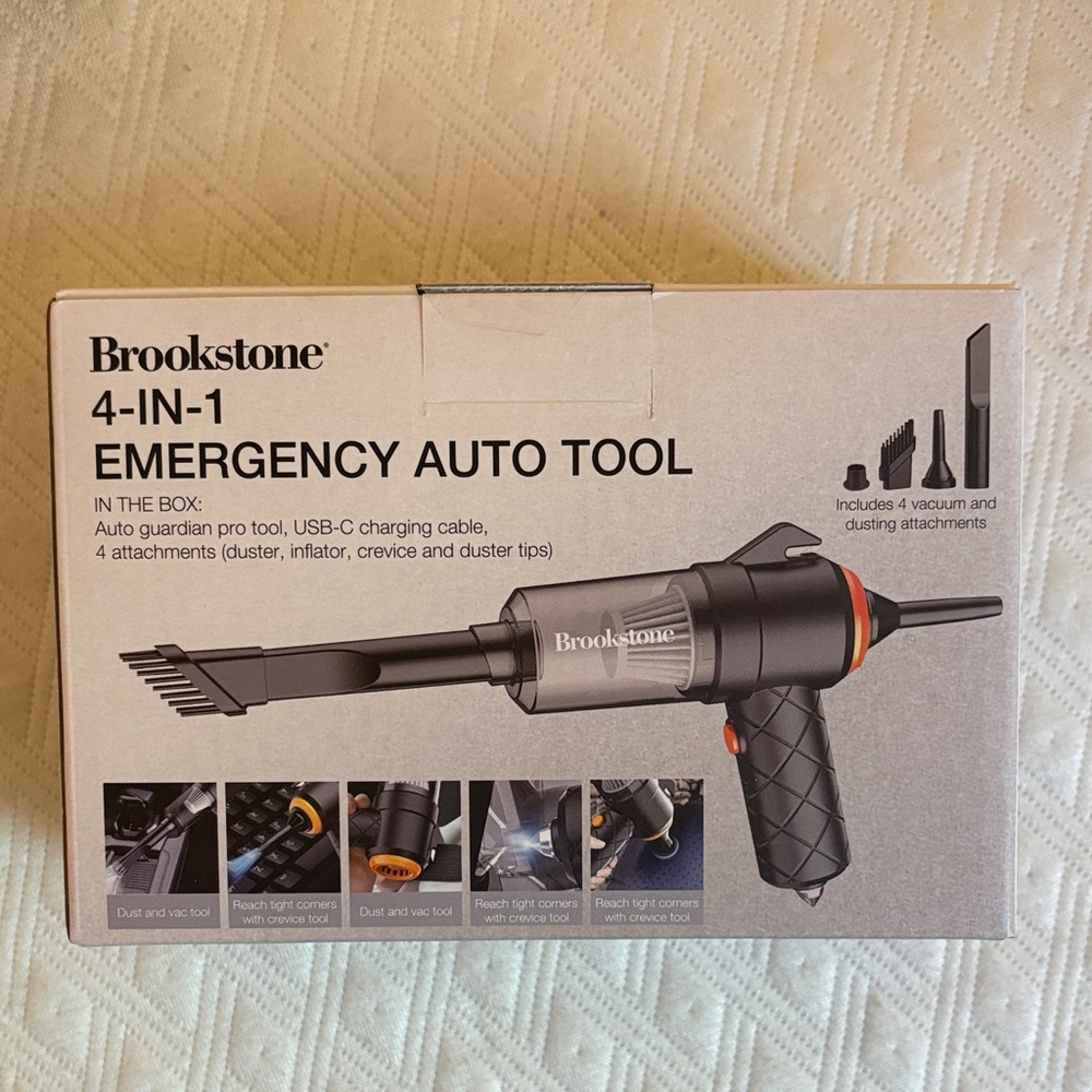 NEW! Brookstone 4 in 1 Auto Cleaning Tool